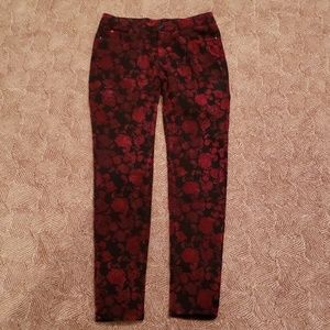 Sophia Vergara Red/Black Paisley Jeans